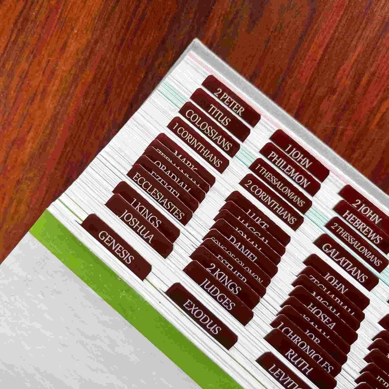 thinkor Reposition Laminated Bible Tabs, Large Print Stickers, Easy to Read & Apply Bible Tabs for Women & Man (Leather Color) - Image 5